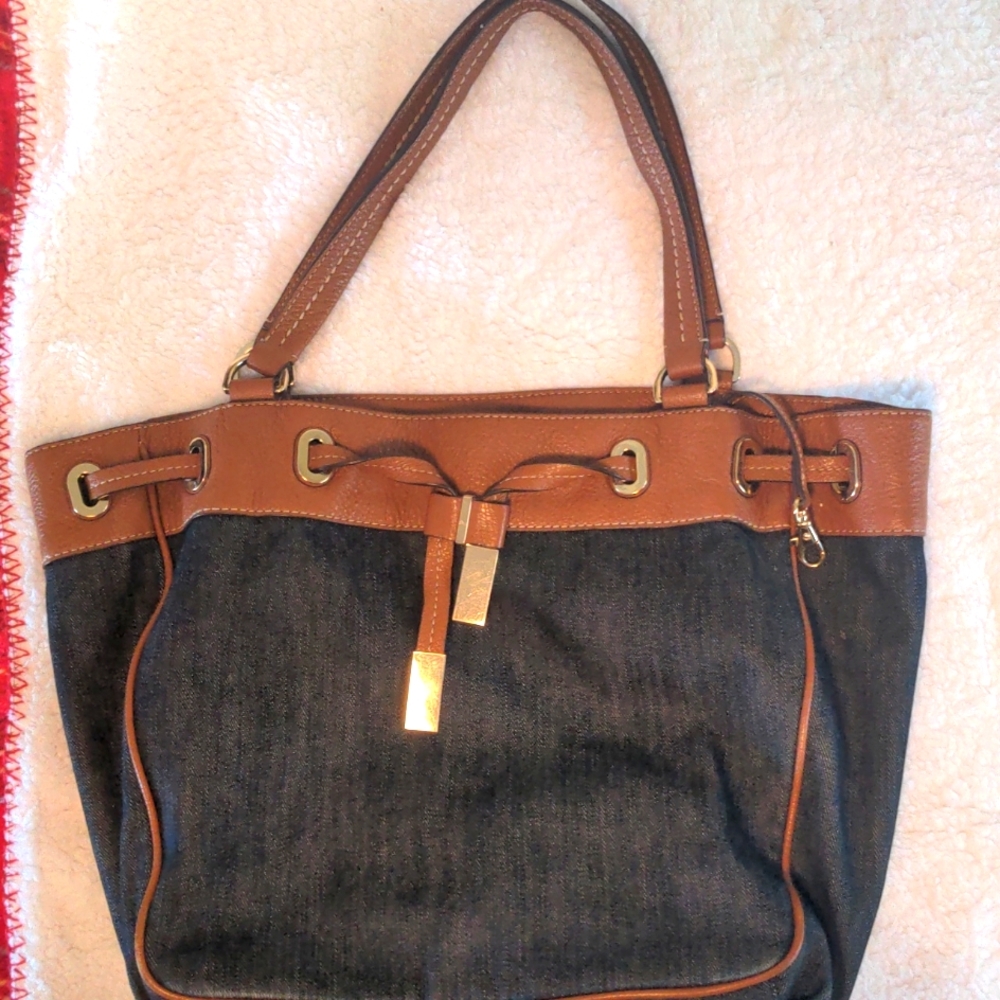 Women's genuine Michael kors purse, denim and leather